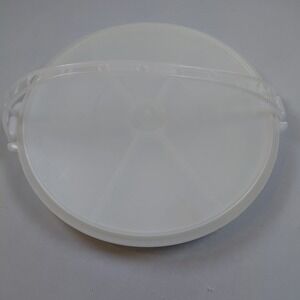 TUPPERWARE Clear 405 Vegetable Relish Lazy Susan Divided Tray w/224 Lid & Handle